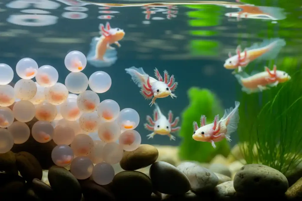 Hatching of axolotl